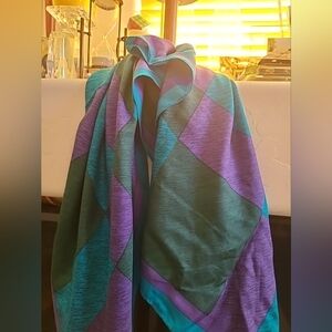 Vintage Marja Kurki Hand-rolled Scarf 31”x31” multicolored